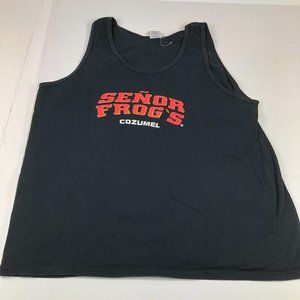 Senor Frog's Shirt Men's Extra Large Black Colorful Tank Top Basketball Cotton